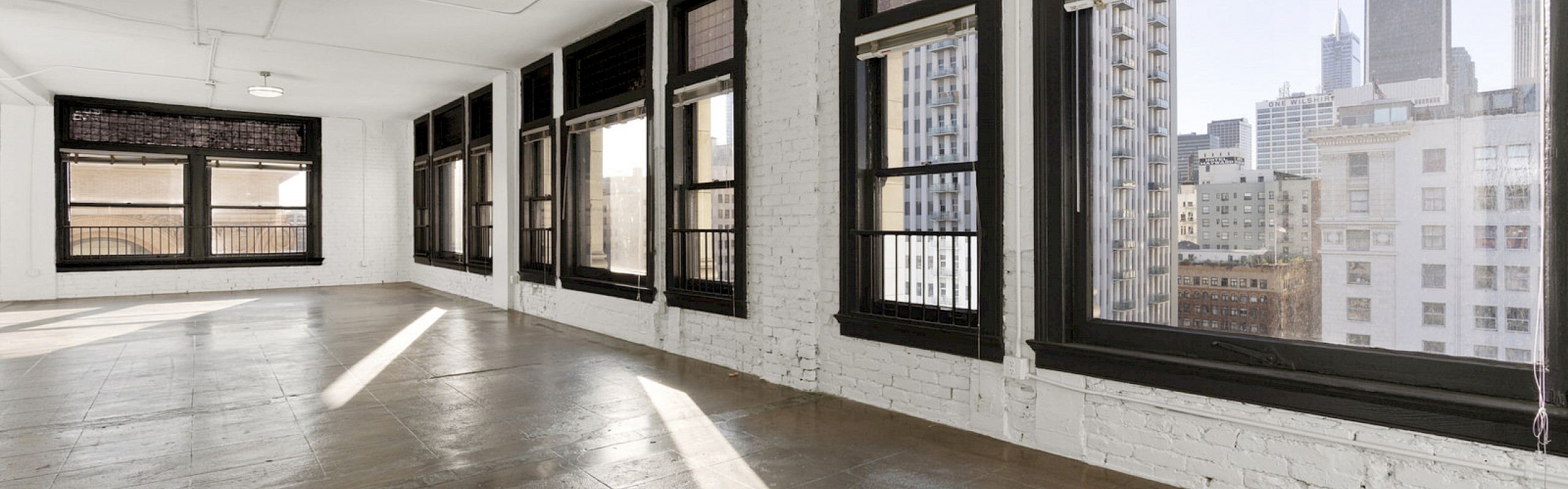 Interior of a live work loft apartment in Downtown Los Angeles.
